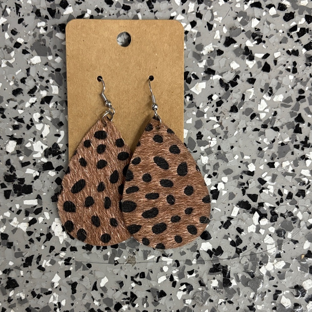 Leopard Print Teardrop Earrings
